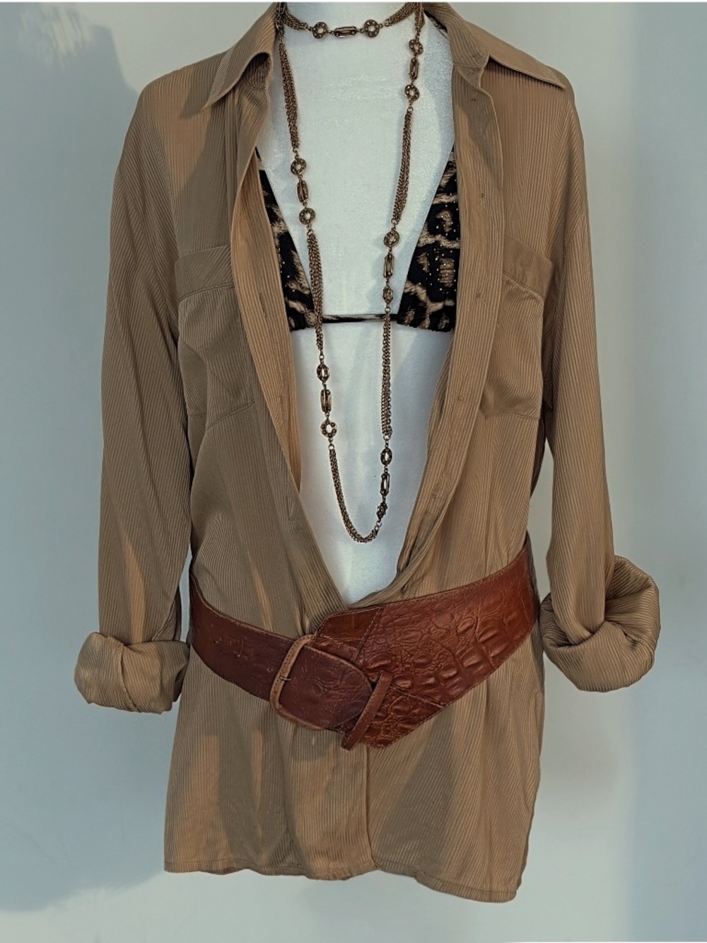 Frilli 100% Silk Textured Button Down Blouse